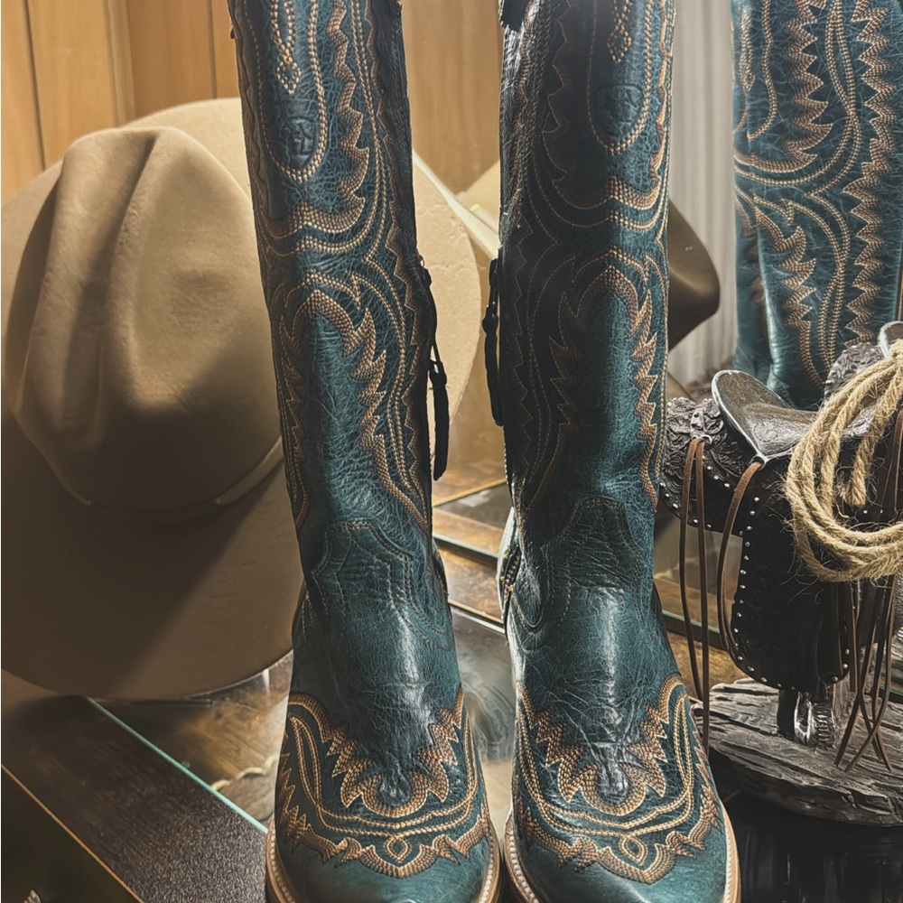 Ariat Teal and Brown Over the Knee Boots